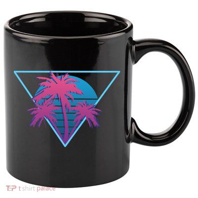 Neon Palm Trees 11oz C Handle Ceramic Mug