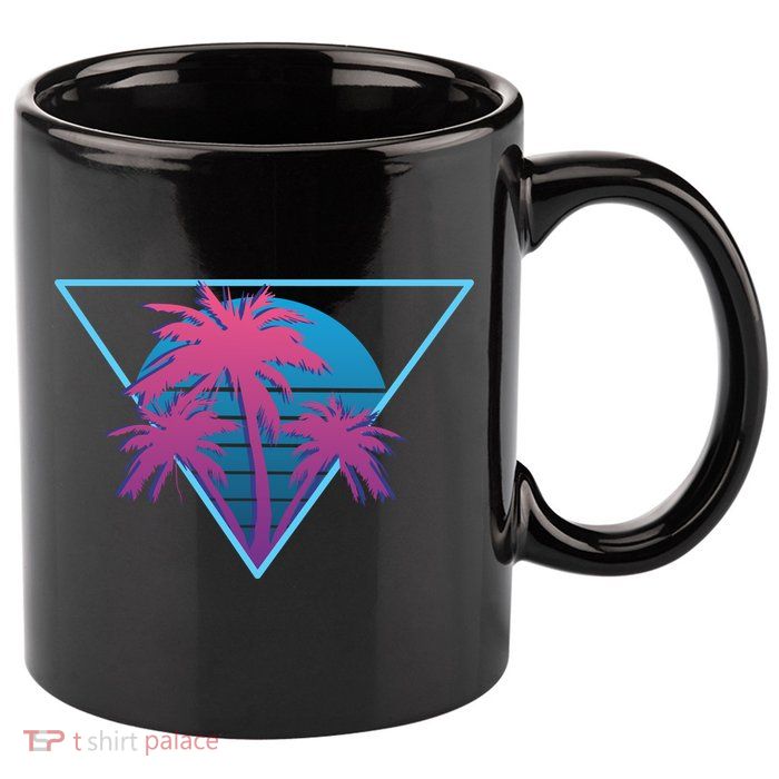 Neon Palm Trees 11oz C Handle Ceramic Mug