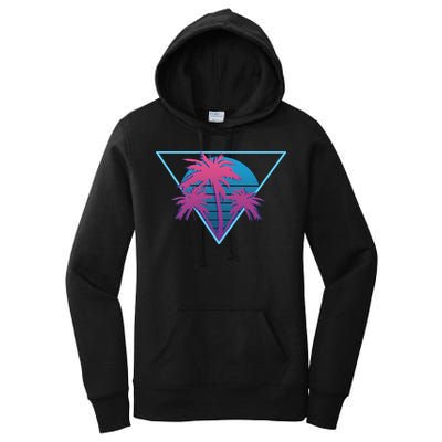 Neon Palm Trees Women's Pullover Hoodie