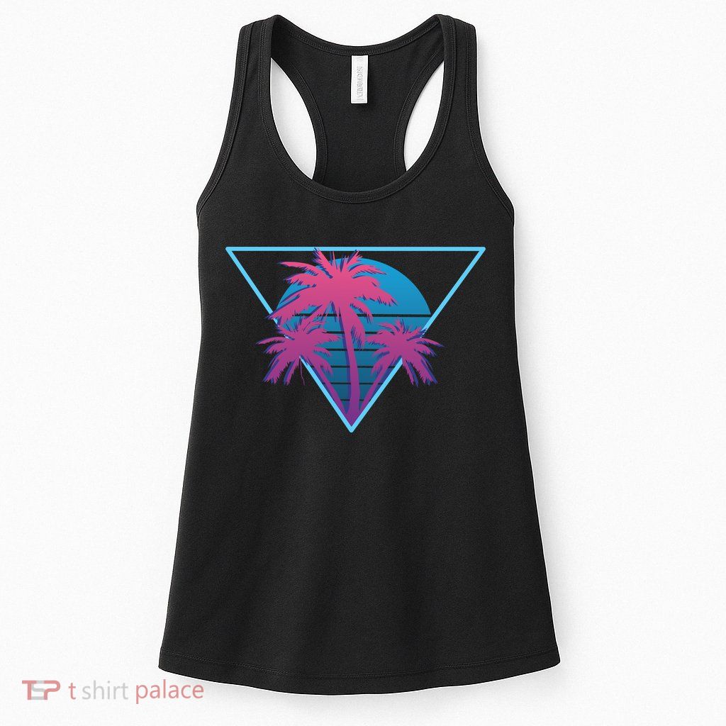 Neon Palm Trees Womens Tank Top