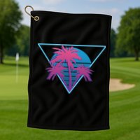 Neon Palm Trees Golf Towel