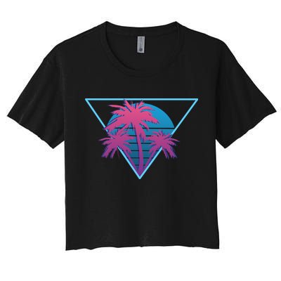 Neon Palm Trees Crop Top