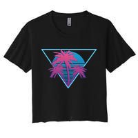 Neon Palm Trees Women's Crop Top Tee