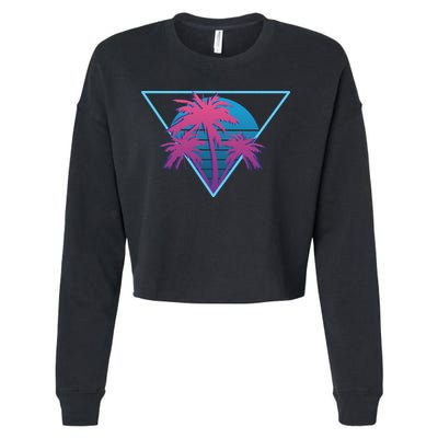 Neon Palm Trees Cropped Pullover Crew