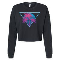 Neon Palm Trees Cropped Pullover Crew