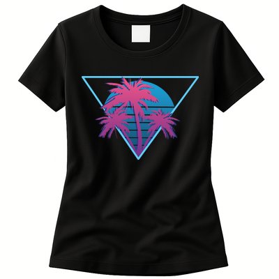 Neon Palm Trees Womens T-Shirt