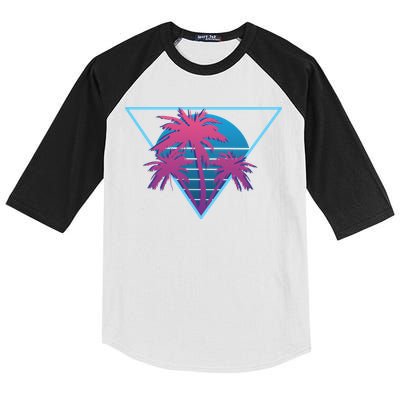 Neon Palm Trees Kids Colorblock Raglan Jersey