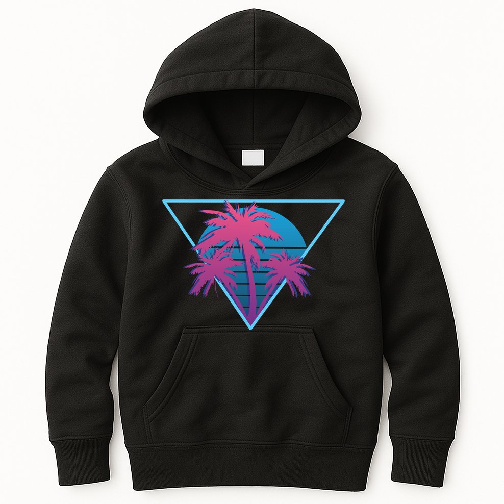 Neon Palm Trees Kids Hoodie