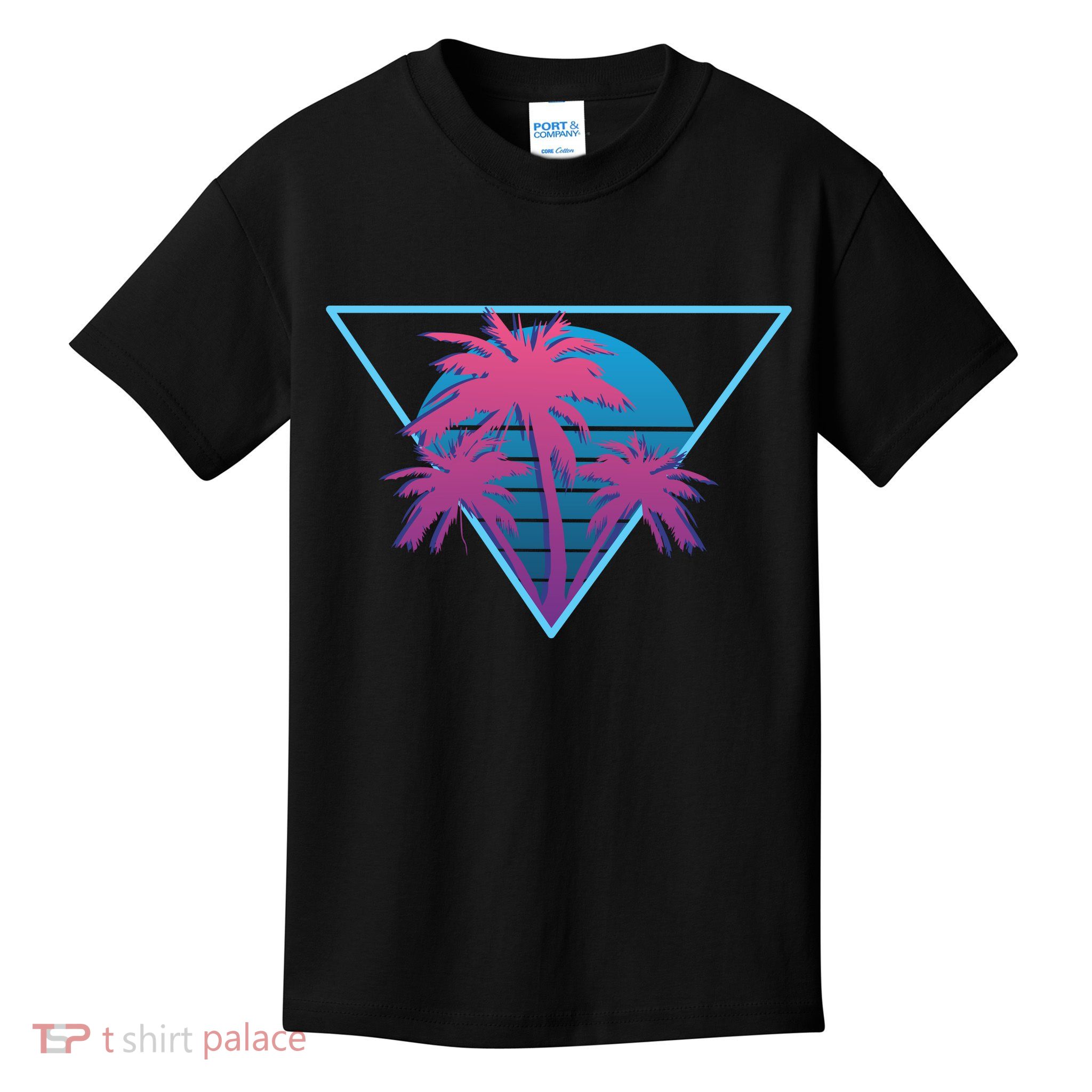 Neon Palm Trees Kids T-Shirt