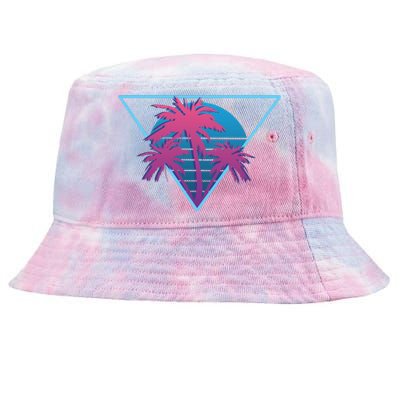 Neon Palm Trees Tie-Dyed Bucket Hat