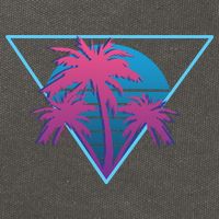 Neon Palm Trees Cotton Canvas Backpack