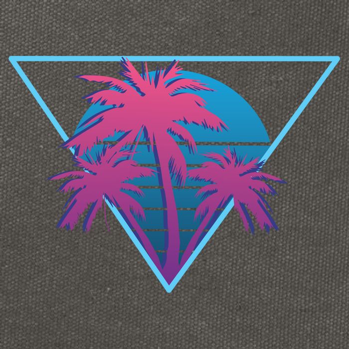 Neon Palm Trees Cotton Canvas Backpack