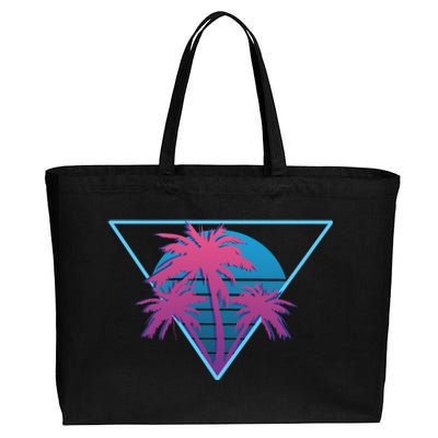 Neon Palm Trees Cotton Canvas Jumbo Tote