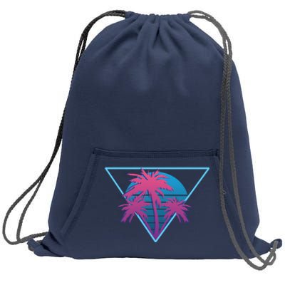 Neon Palm Trees Sweatshirt Cinch Pack Bag