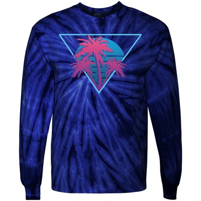 Neon Palm Trees Tie-Dye Long Sleeve Shirt