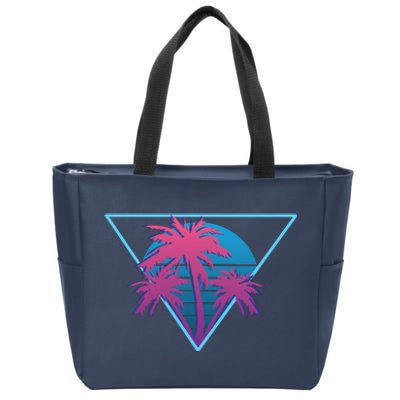 Neon Palm Trees Zip Tote Bag