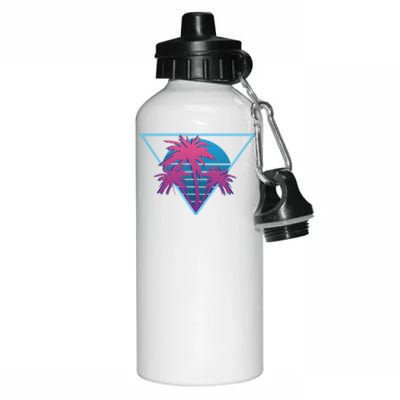 Neon Palm Trees Aluminum Water Bottle