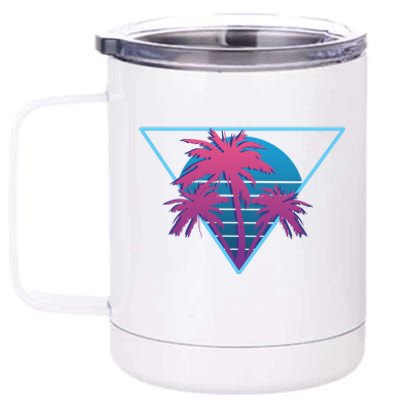 Neon Palm Trees 12 oz Stainless Steel Tumbler Cup