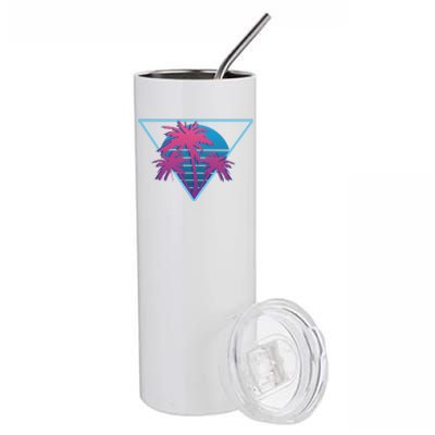 Neon Palm Trees Stainless Steel Tumbler