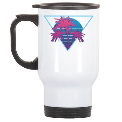 Neon Palm Trees Stainless Steel Travel Mug