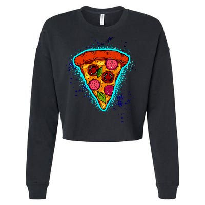 Neon Pizza Cropped Pullover Crew
