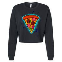 Neon Pizza Cropped Pullover Crew