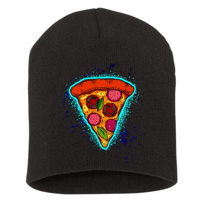Neon Pizza Short Acrylic Beanie
