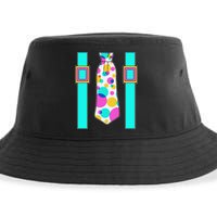 Neon Polka Dot 80s Party Tie And Suspenders Sustainable Bucket Hat