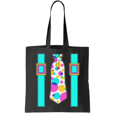 Neon Polka Dot 80s Party Tie And Suspenders Bag