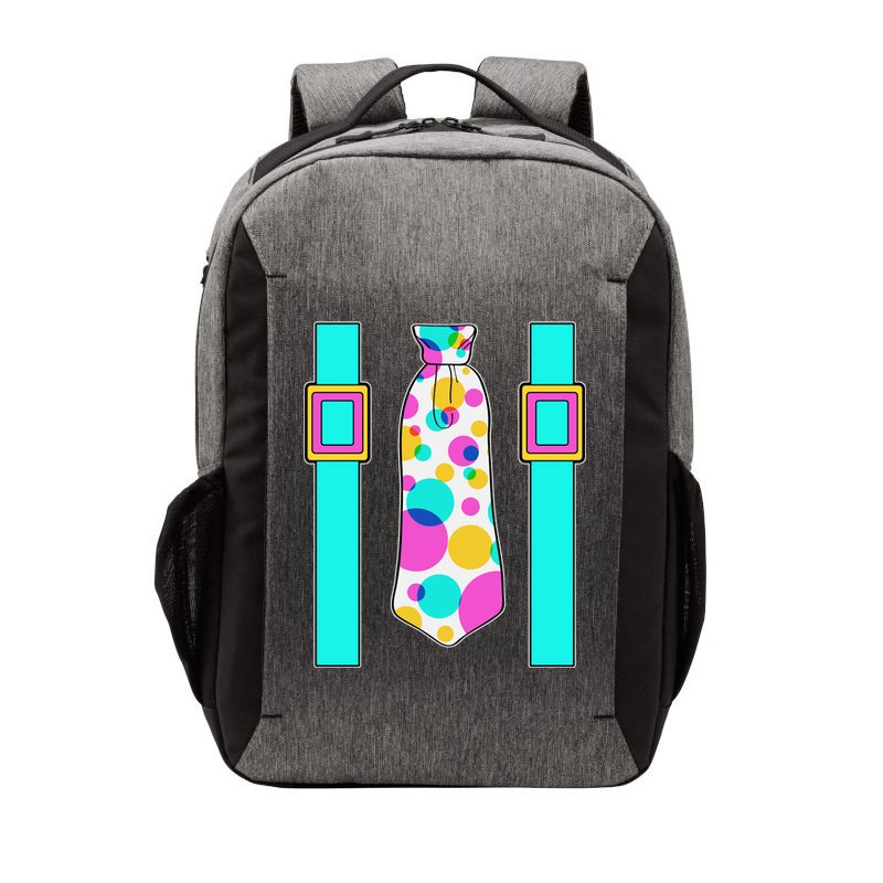 Neon Polka Dot 80s Party Tie And Suspenders Vector Backpack