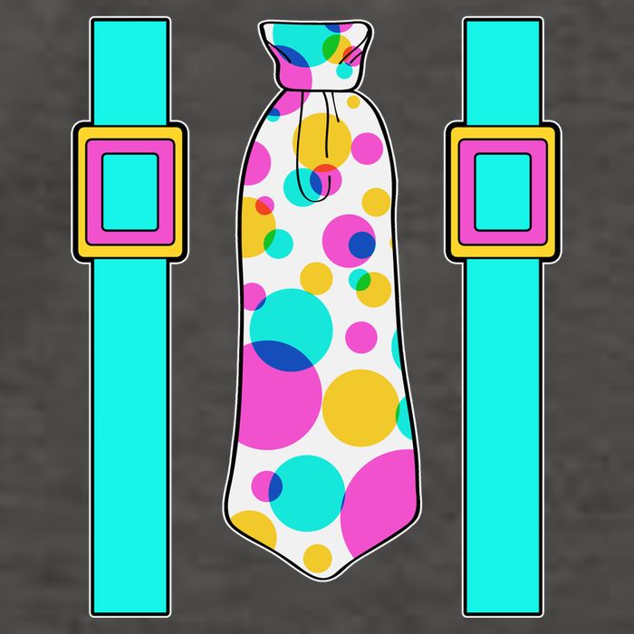 Neon Polka Dot 80s Party Tie And Suspenders Vector Backpack