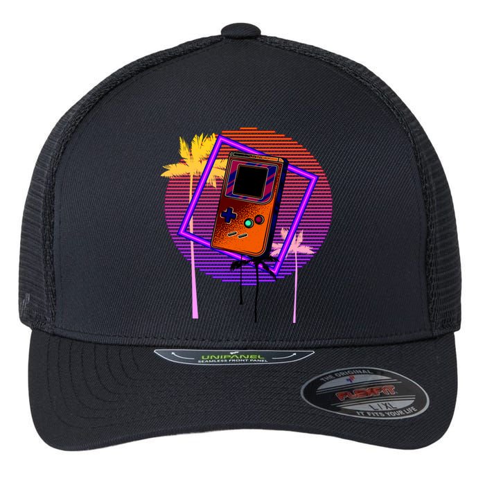 Neon Retro Video Game Flexfit Unipanel Trucker Cap