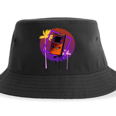 Neon Retro Video Game Sustainable Bucket Hat