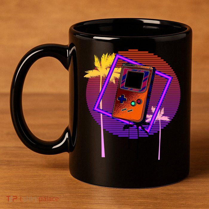 Neon Retro Video Game 11oz C Handle Ceramic Mug