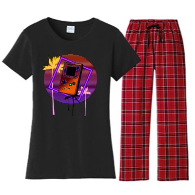 Neon Retro Video Game Women's Flannel Pajama Set