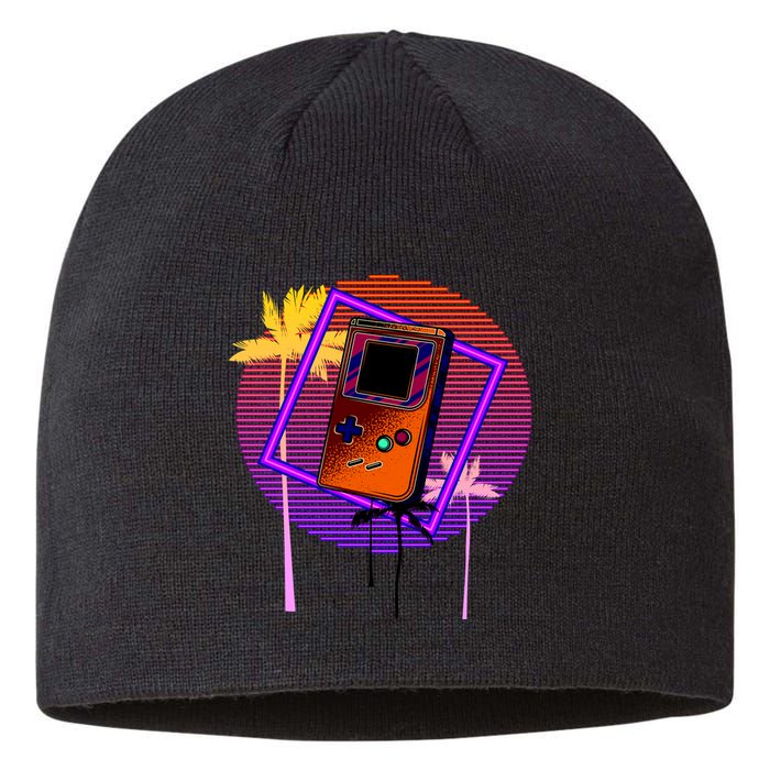Neon Retro Video Game Sustainable Beanie