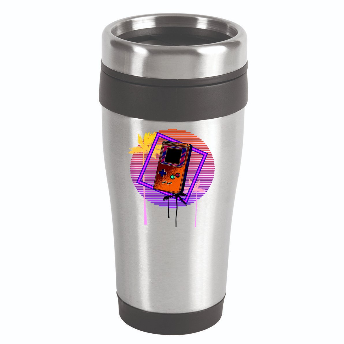 Neon Retro Video Game 16oz Travel Tumbler
