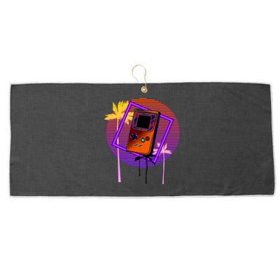 Neon Retro Video Game Large Microfiber Waffle Golf Towel