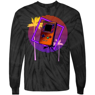 Neon Retro Video Game Tie-Dye Long Sleeve Shirt
