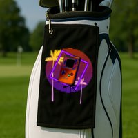 Neon Retro Video Game Golf Towel