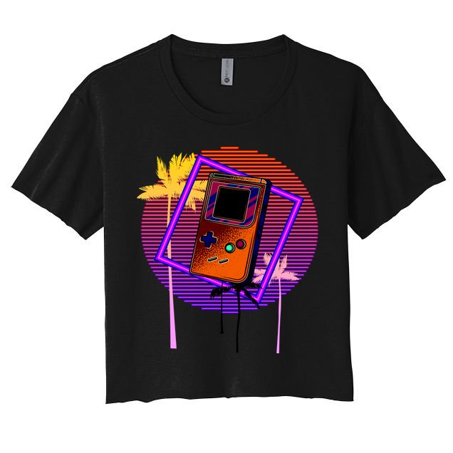 Neon Retro Video Game Crop Top