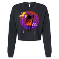 Neon Retro Video Game Cropped Pullover Crew