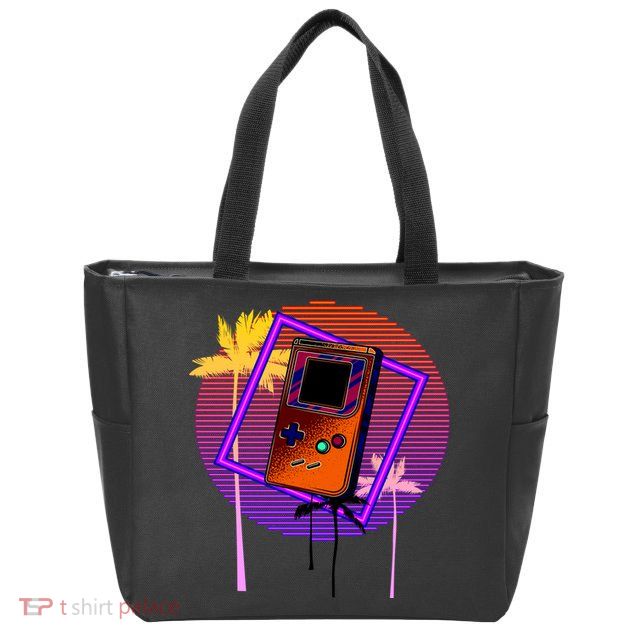 Neon Retro Video Game Zip Tote Bag