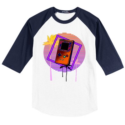 Neon Retro Video Game Baseball Sleeve Shirt