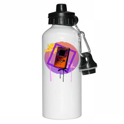 Neon Retro Video Game Aluminum Water Bottle 