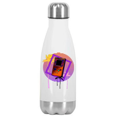 Neon Retro Video Game Stainless Steel Insulated Water Bottle