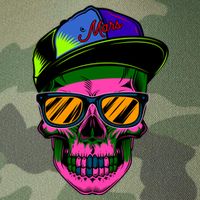 Neon Skeleton Mars Legacy Tie Dye Trucker Hat