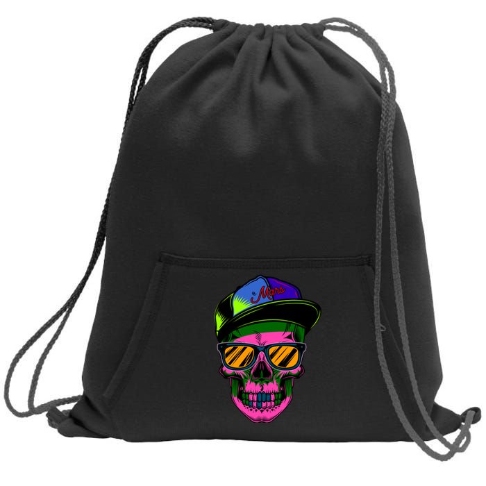 Neon Skeleton Mars Sweatshirt Cinch Pack Bag