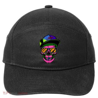Neon Skeleton Mars 7-Panel Snapback Hat