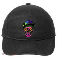 Neon Skeleton Mars 7-Panel Snapback Hat